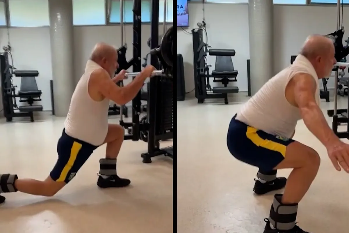 Se viraliza la rutina de gimnasio de Lula da Silva con 80 años