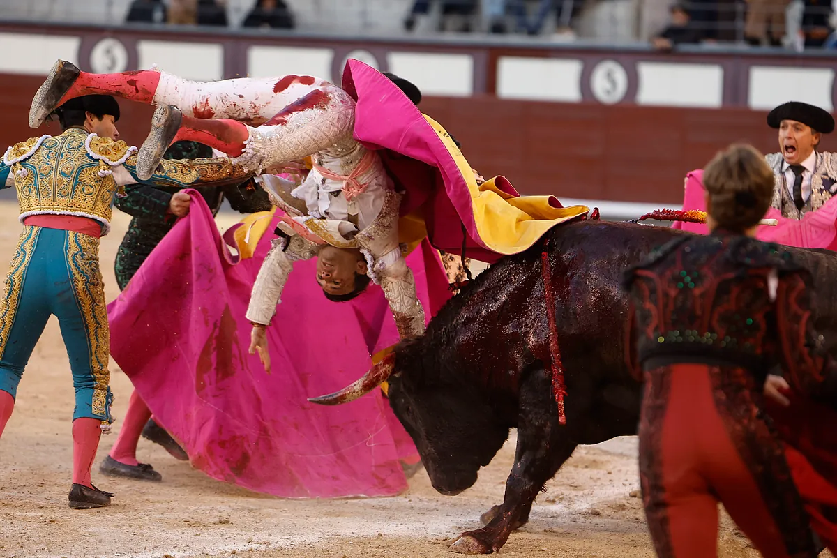 Terrorífica cogida de Cristian Pérez en una tarde infernal de viento y Dolores en Las Ventas