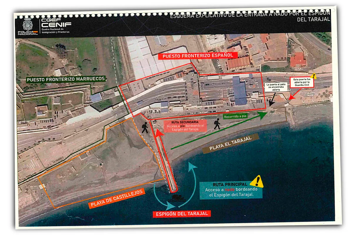 Los textuales del informe policial sobre la invasión de Ceuta: «planificación previa», «guiado activo de las Fuerzas marroquíes» y operativa «fuera del alcance» de las mafias