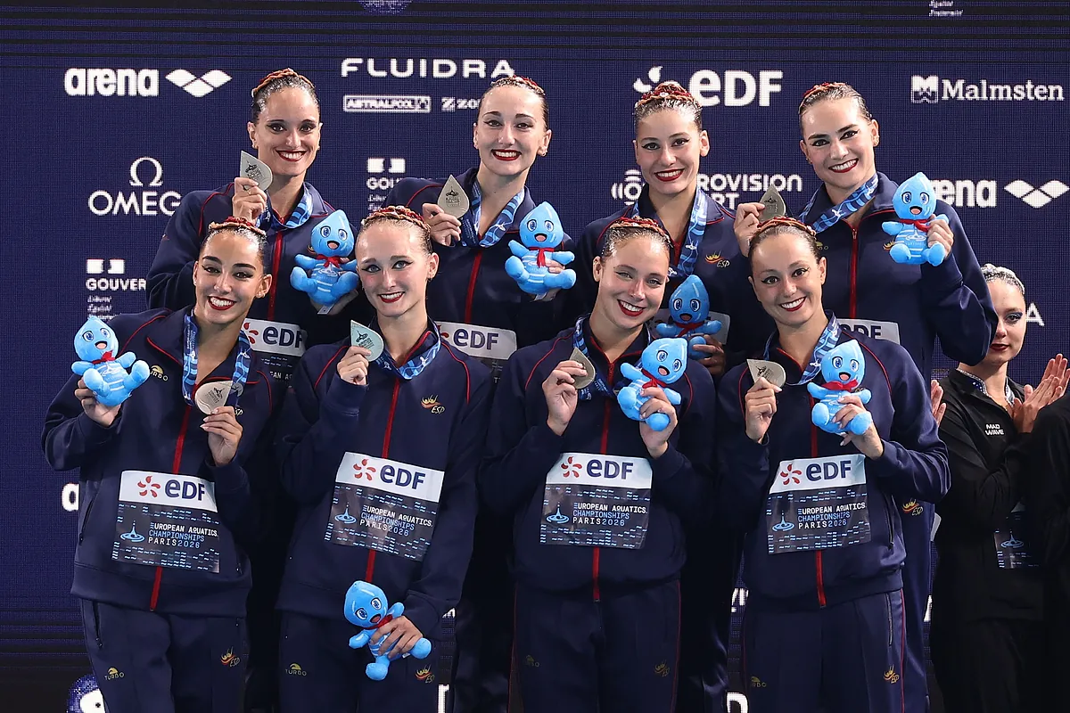España se cuelga la plata por equipos en la rutina libre de los Europeos de natación artística