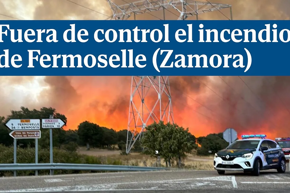 Sigue fuera de control el incendio de Fermoselle (Zamora) y las previsiones no son buenas