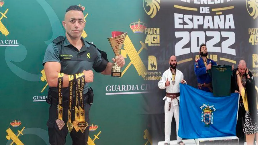 Nebil  El Lobo : el guardia civil campeón de jiu-jitsu al que unos antidisturbios de uniforme llamaron  chimpancé 
