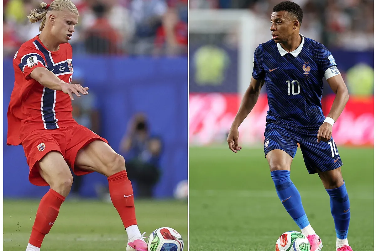 Haaland contra Mbappé, iguales y diferentes: 4-4 en goles, 16-54 en pases, 9-12 en remates... Y dos caminos al Mundial