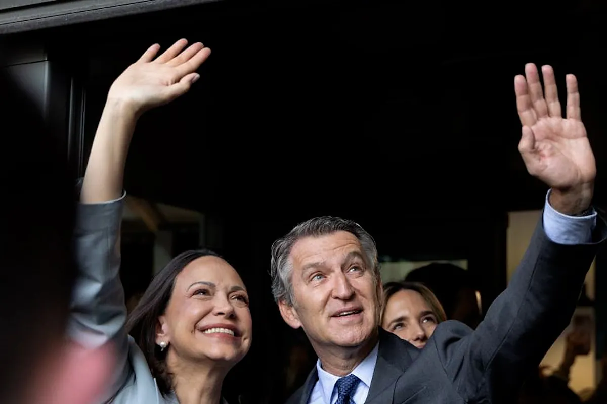 María Corina Machado, recibida por Feijóo y otros cargos del PP en Génova