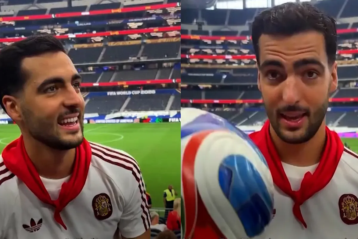 Mikel Merino recibe el balón que ha dado la victoria a España y se acuerda de los Sanfermines: "Es la mejor fiesta del mundo"