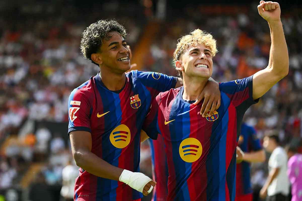 Lamine Yamal y Fermín afilan a un Barça que baila en el infierno de Mestalla