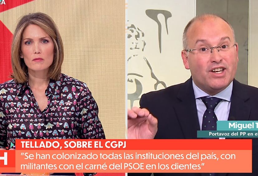 Brusco enfrentamiento entre Silvia Intxaurrondo y Miguel Tellado por la " guerra" de RTVE: "Celebro que esté tan contenta porque Pedro Sánchez haya  nombrado a una socialista de carné como presidenta" | Televisión