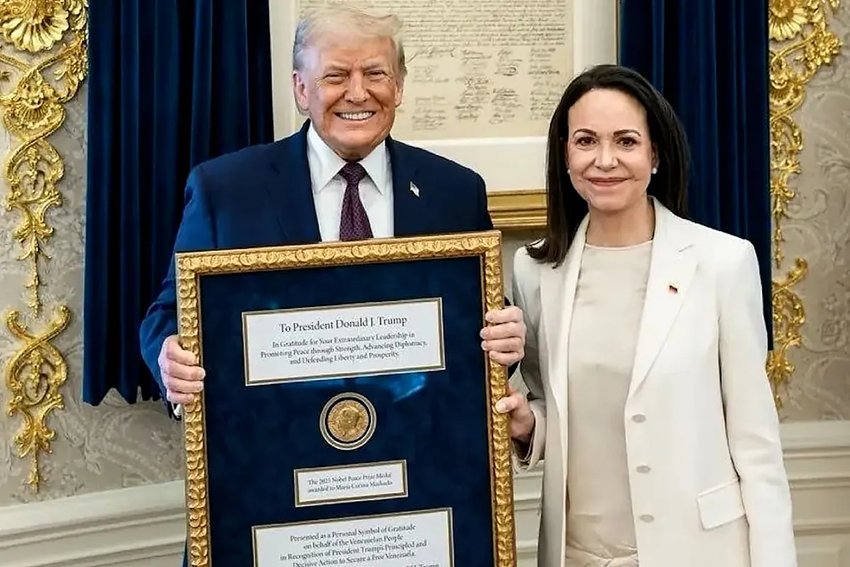María Corina Machado le da el Nobel de la Paz a Trump: "Le importa lo que está sufriendo Venezuela"