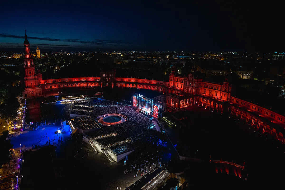 Las cifras del éxito del Icónica Sevilla Fest en la Plaza de España: sube un 25% el impacto económico, casi 370.000 espectadores y 3.500 contratos de trabajo