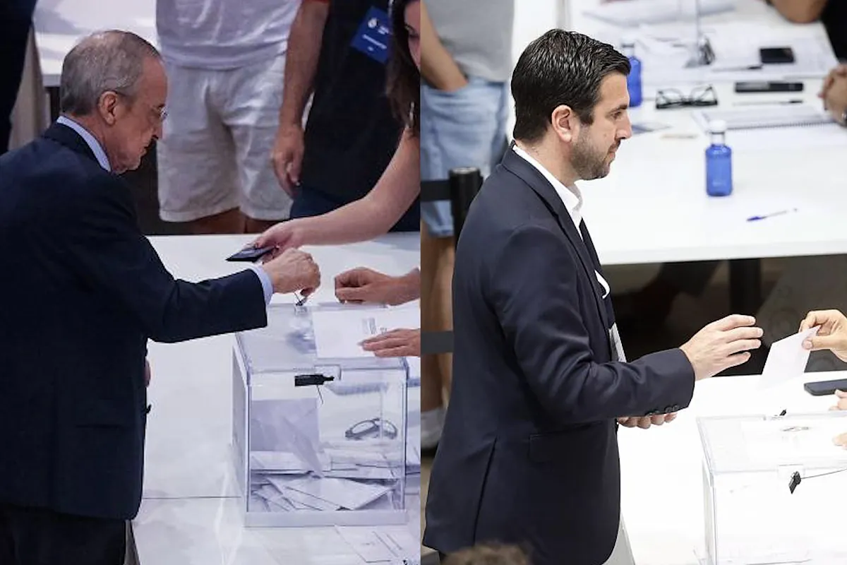 Florentino Pérez y Enrique Riquelme votan en unas elecciones históricas para la presidencia del Real Madrid