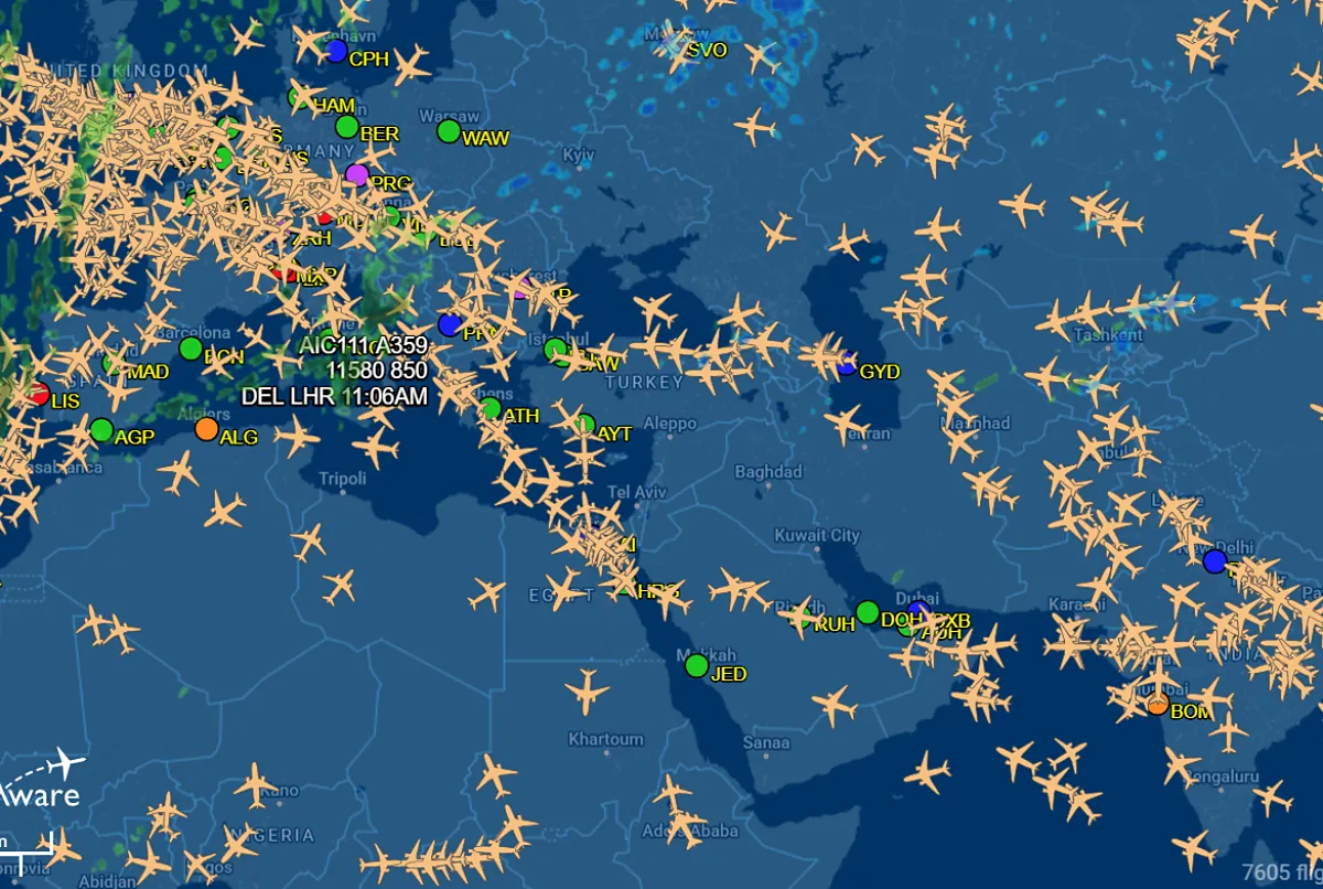 Los vuelos entre Europa y Asia, en riesgo por la escalada bélica en Oriente Próximo