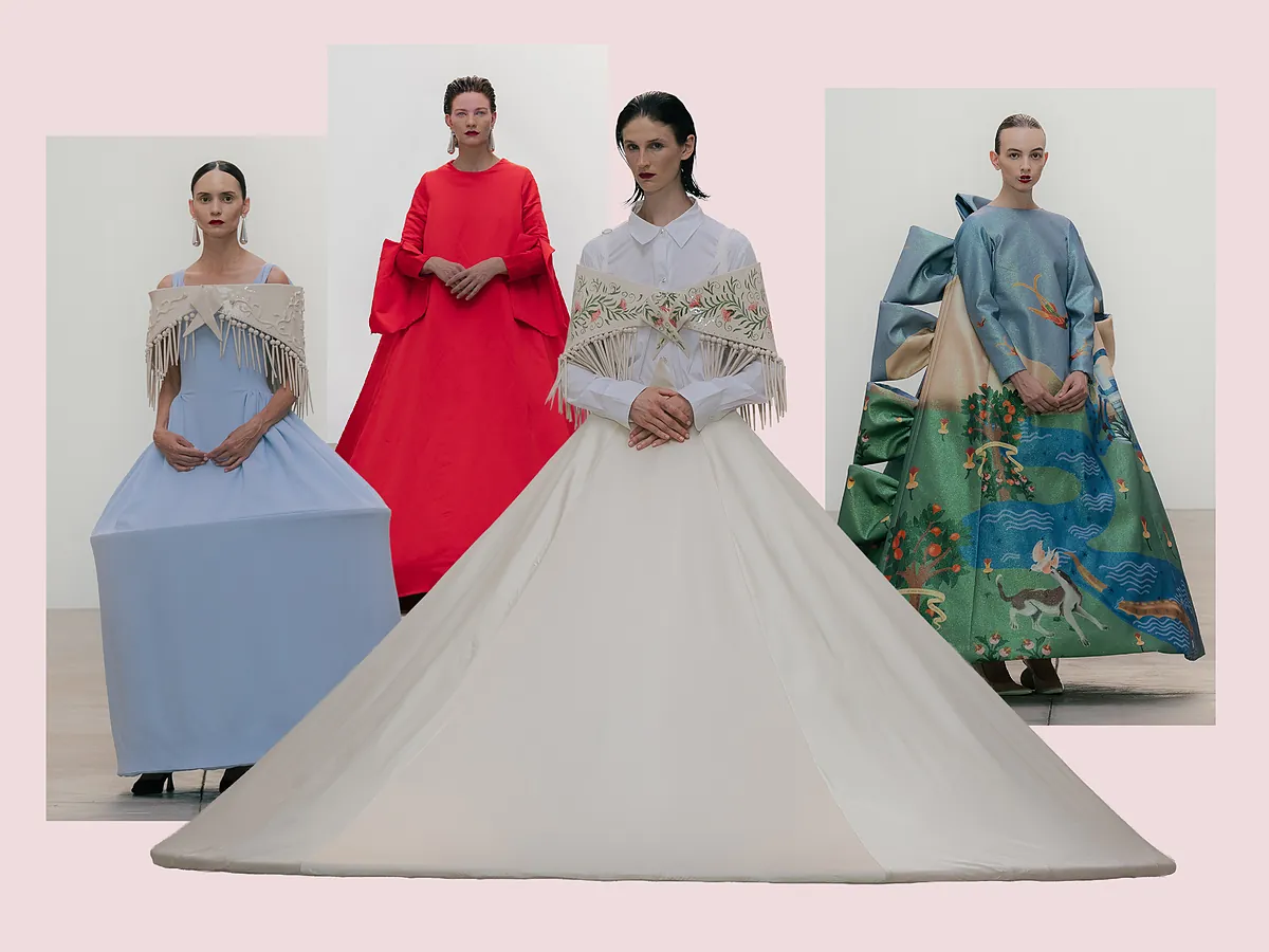 Mantones elaborados en cerámica y zapatos de tacón con judías: junto a Dior y Chanel, el español Leandro Cano brilla en la Alta Costura de París