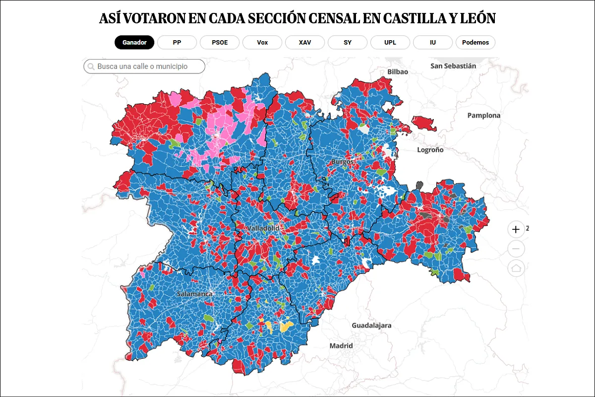 El mapa de los resultados de las elecciones de Castilla y León 2026 ...