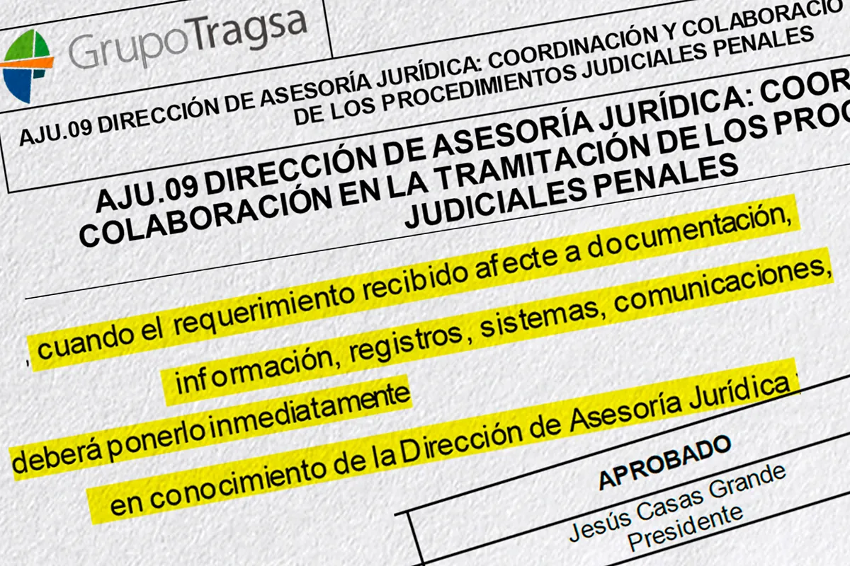 Tragsa adopts rules for handling evidence in criminal cases