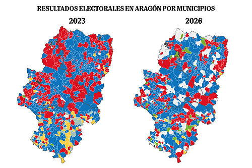 Los resultados de las elecciones de Arag�n, municipio a municipio