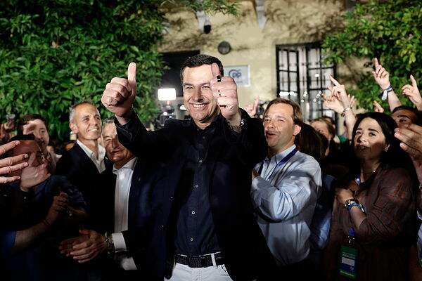 Juanma Moreno, tras la victoria del PP en las elecciones de Andalucía.