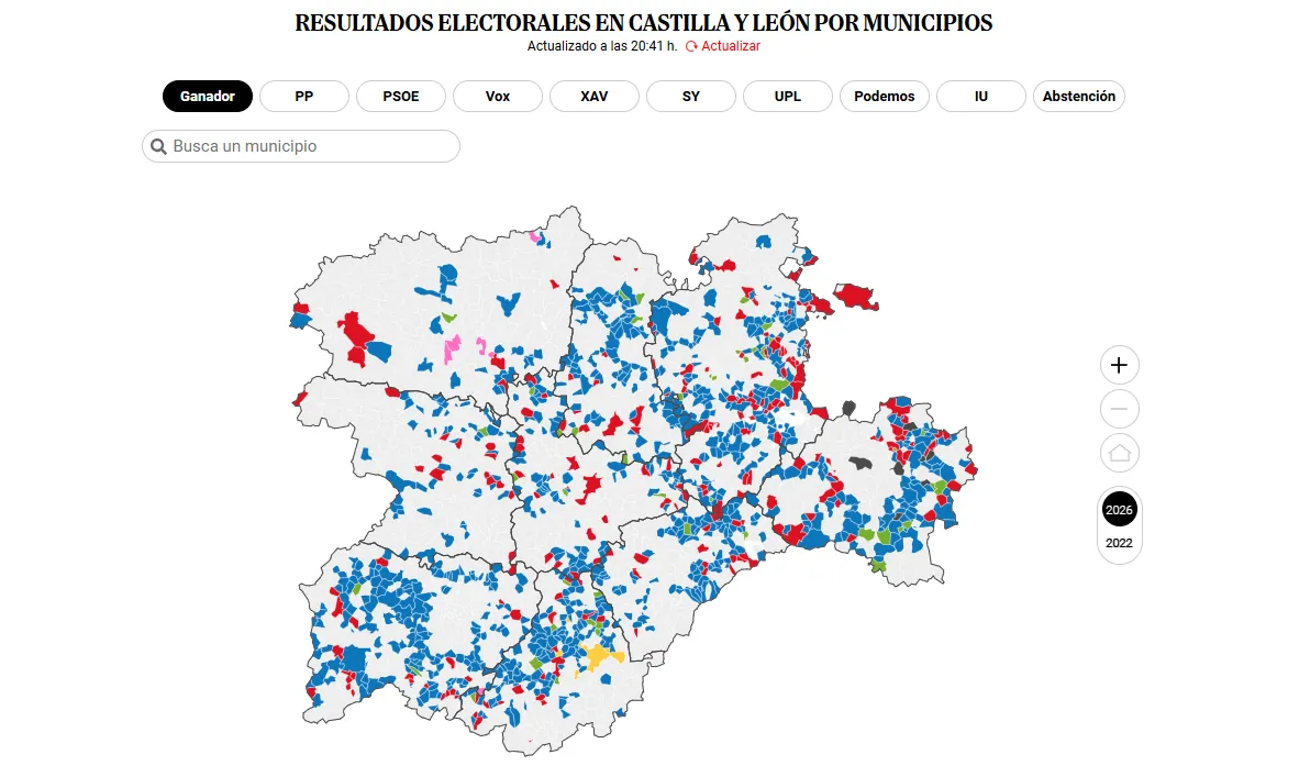 Los resultados de las elecciones de Castilla y León 2026, municipio a ...