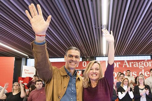 Pedro S�nchez contra Trump y la ultraderecha mundial: as� pide el voto para Pilar Alegr�a en Teruel