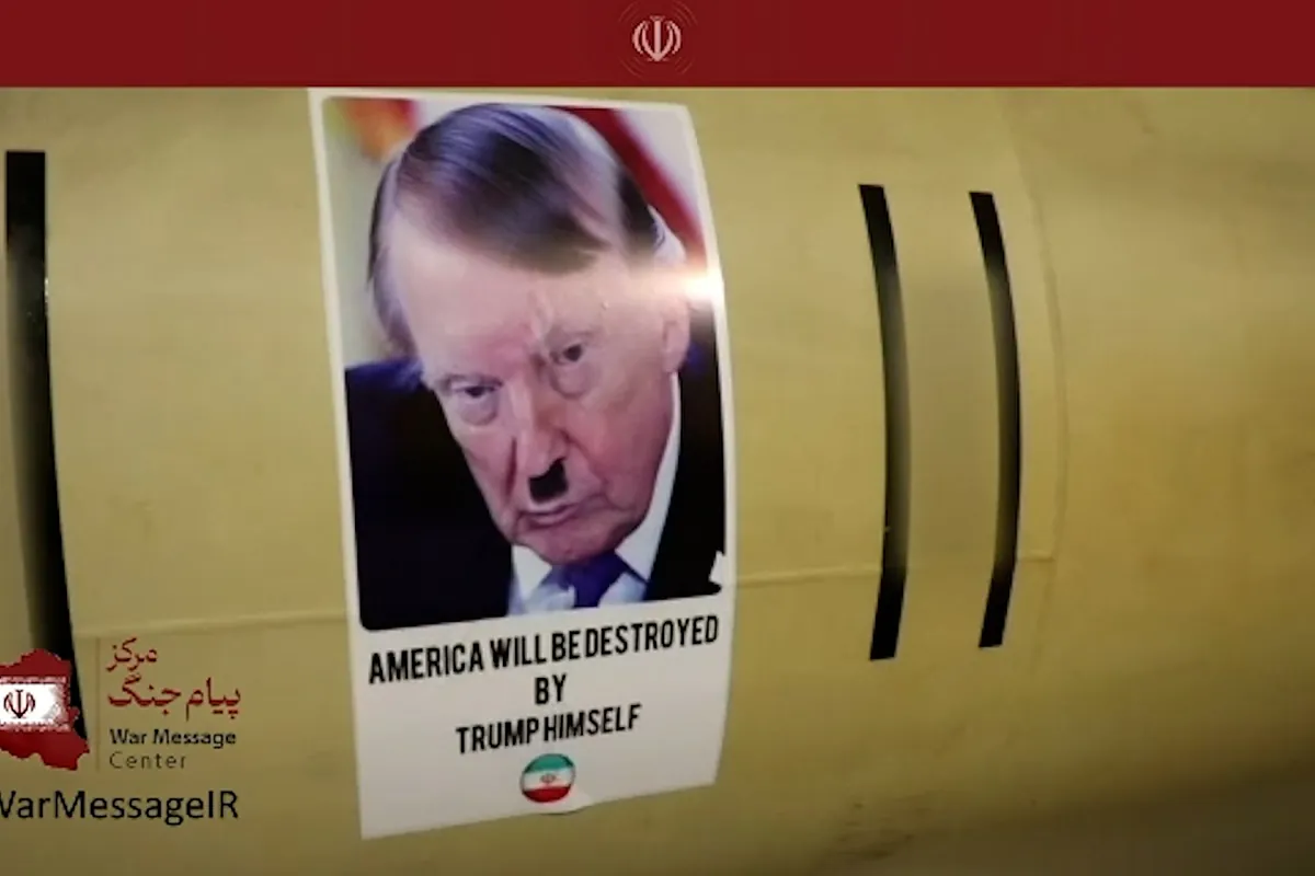 Irán se burla de Trump y lo caracteriza como Hitler en un misil: "EEUU será destruida por él mismo"