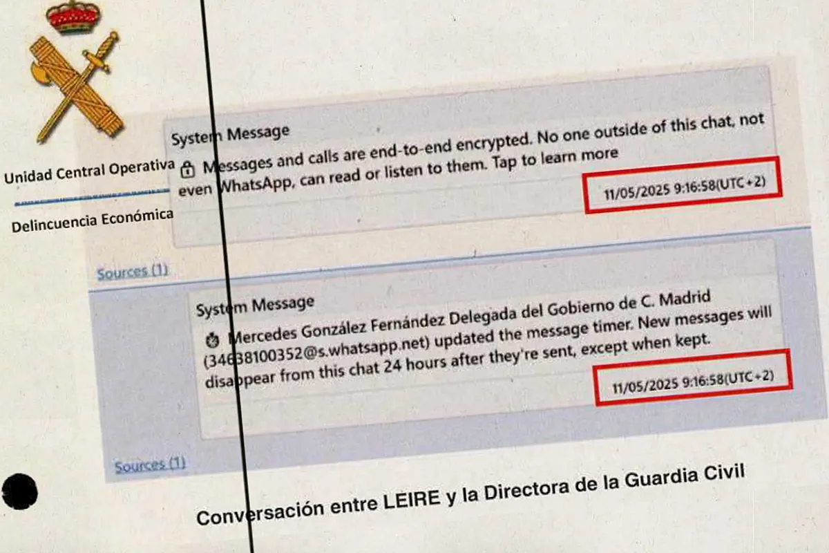 La directora de la Guardia Civil y la 'fontanera' Leire Díez se mensajearon la misma mañana en que Mercedes González ordenó abrir una investigación a la UCO