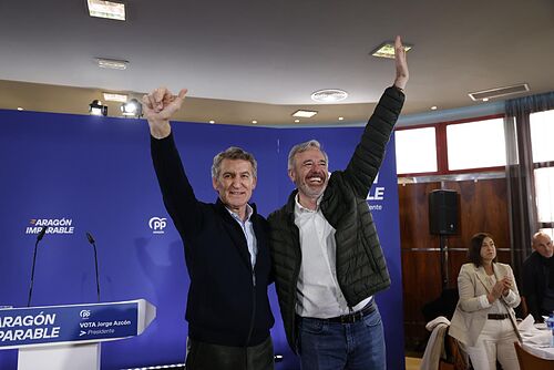 Feij�o pide "no dividir fuerzas" a una semana de las elecciones en Arag�n e inicia el frente del PP contra Vox: "S�nchez va a celebrar cualquier voto contra Azc�n"