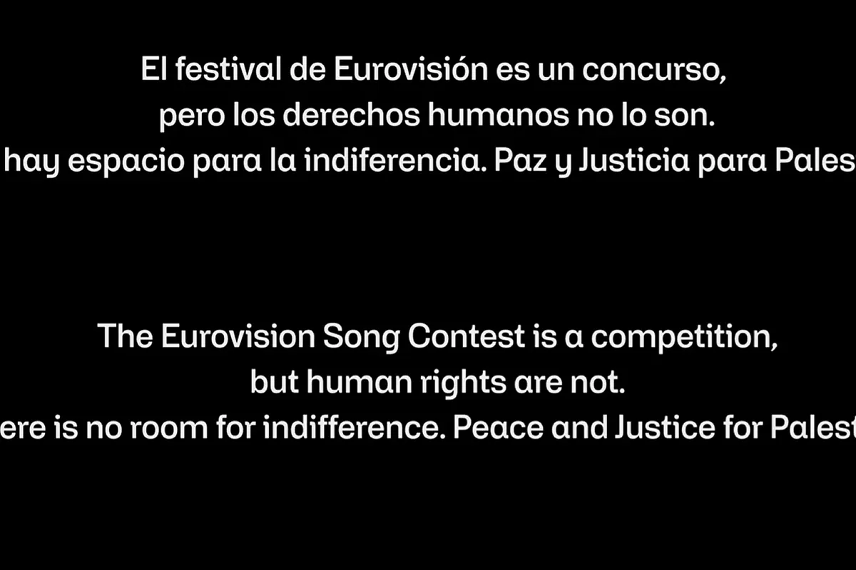 TVE da el último golpe a Eurovisión: reclama "Paz y justicia para Palestina" a la misma hora de inicio de la final en una imagen en La 1